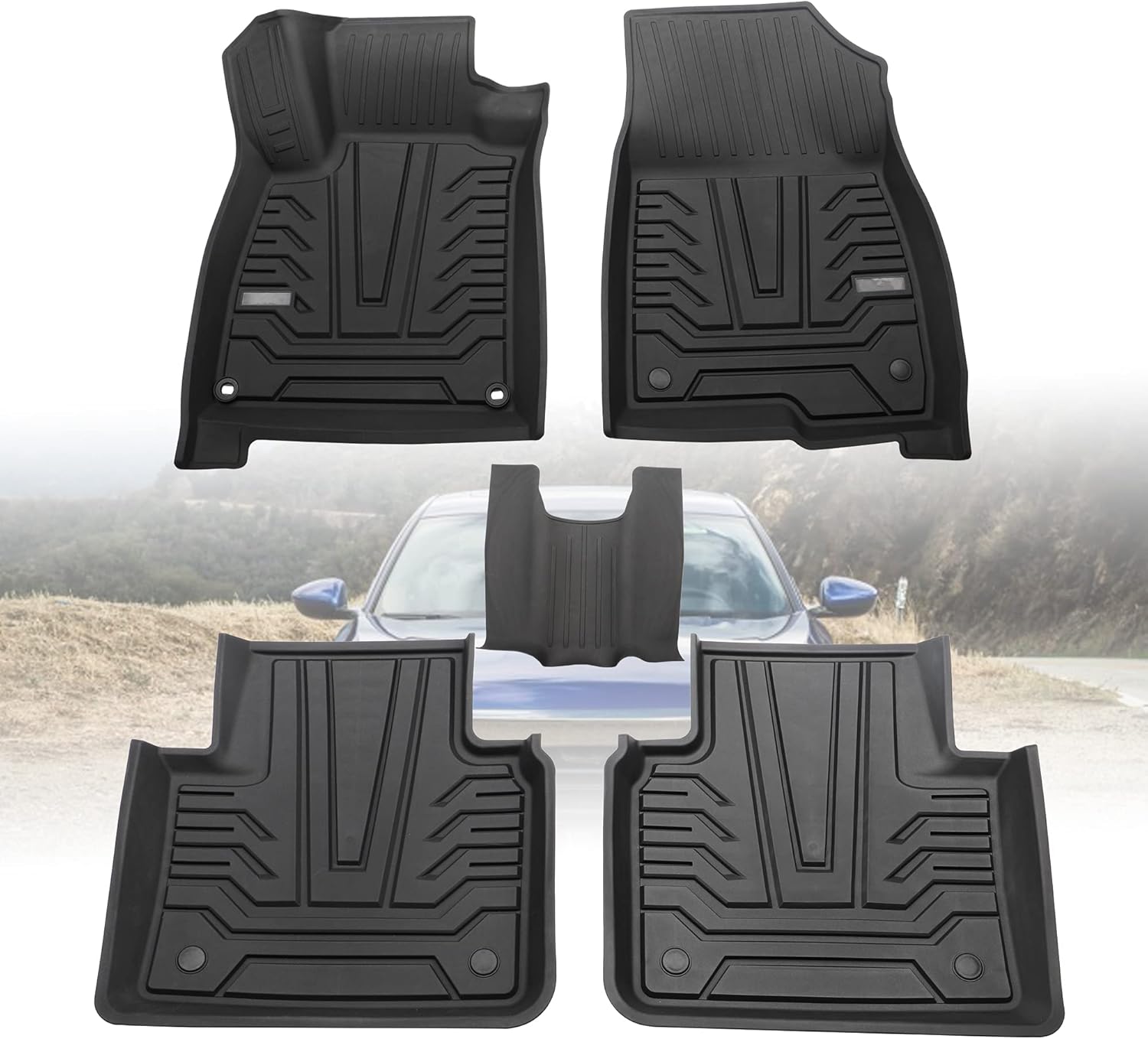 PROEZE Floor Mats Compatible for 2018-2022 Accord,Black TPE All Weather Protective Floor mats, Full Set of Front and Rear Floor mats