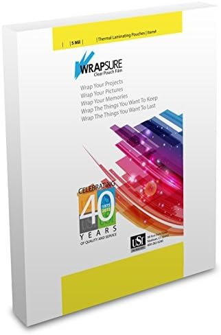 USI WrapSure Thermal (Hot) Laminating Pouches/Sheets, Menu Size, 5 Mil Thick, 12 x 18 Inches, Clear Gloss, 100-Pack Pack of 2