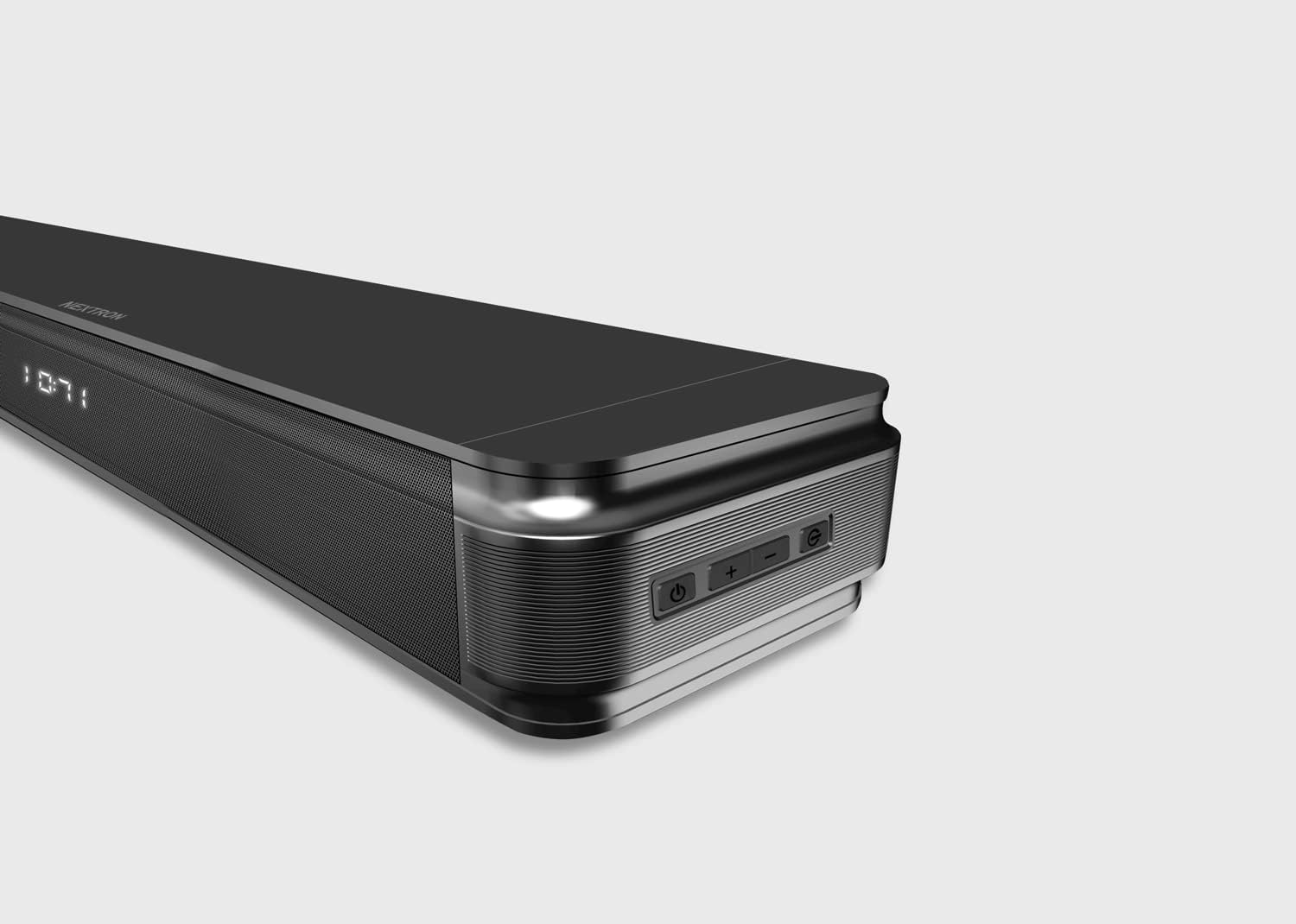 Nextron HT-500 2.1ch Sound Bar for TV with Built-in Subwoofer, TV Speaker Soundbar with Bluetooth and HDMI-ARC Connectivity, Includes Remote Control, Black