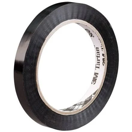 3M 860 Black Poly Strapping Tape 1/2x22 x 60 Yard (144 Roll/Case)