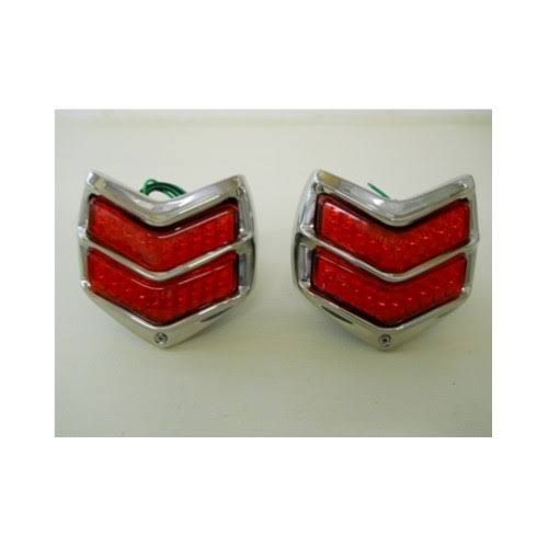 United Pacific (2) 1940 Ford Car 20 LED Red Stop Turn Brake Tail Lights/Stainless Steel Rim