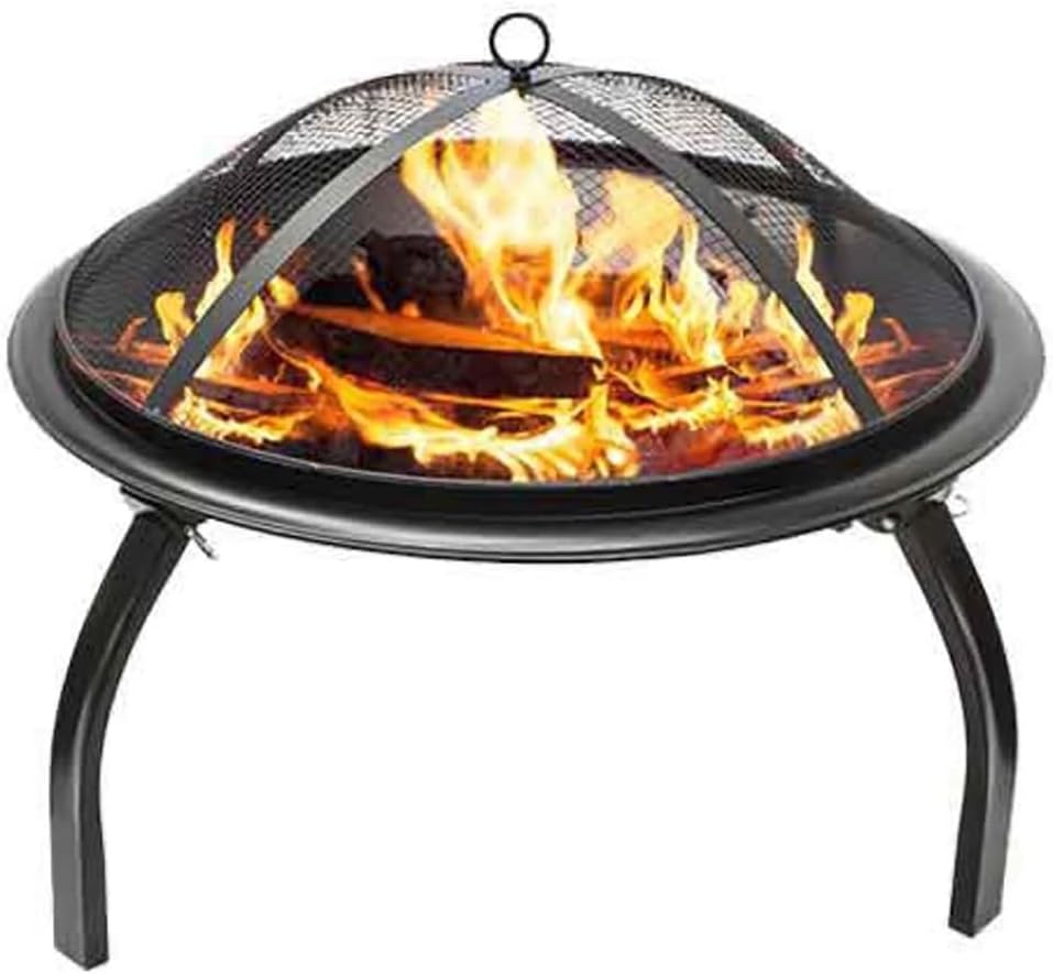 Steel Wood Burning Fire Pit, Black