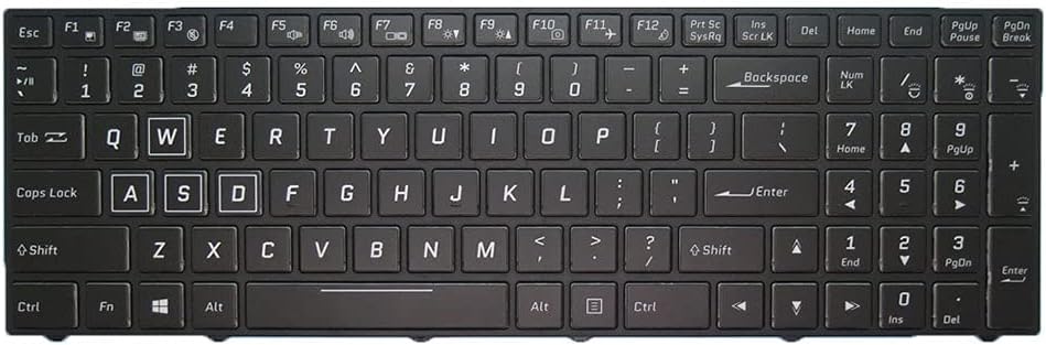 Laptop Keyboard for Sager NP8851 NP8954 NP8955 NP8955-S English US Black with Colorful Backlit and Frame New Pack of 2