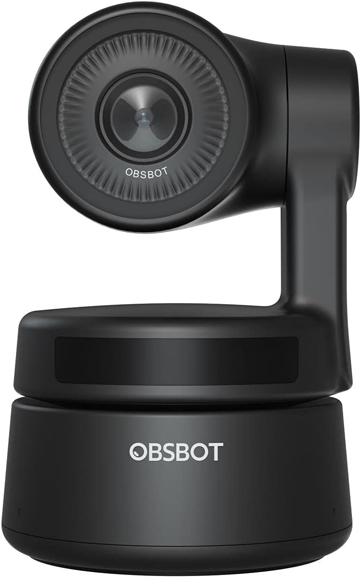 OBSBOT Tiny Full HD AI-Powered PTZ Webcam with Built-in Dual Microphones + USB Extension Cable (6.6ft) Black
