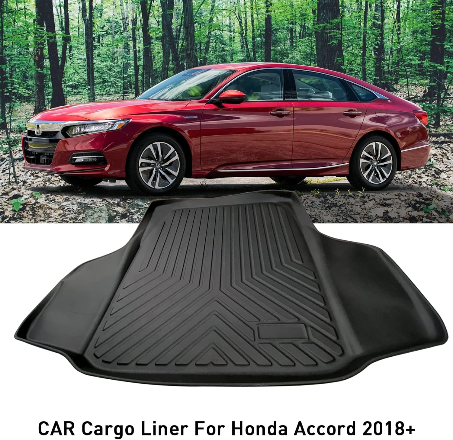 Cargo Liner&Truck Mat Compatible for Accord 2018.2019.2020.2021.2022. TPV Material Rear Trunk Tray Cargo Mat. All Weather Waterproof Guard Protection Truck Liner, Black
