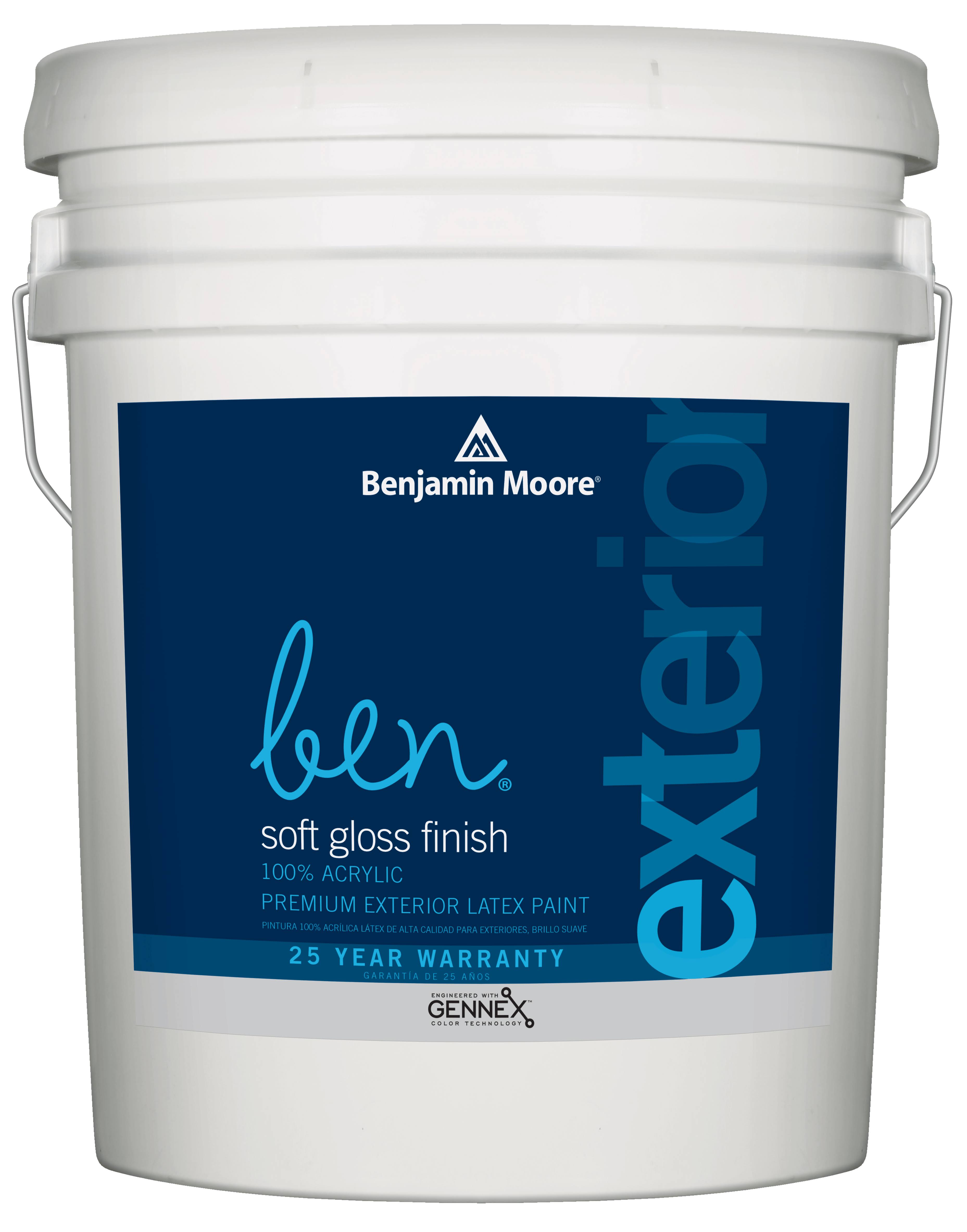 Benjamin Moore Ben 100% Acrylic Exterior Soft Gloss 1x Base 5 Gallon