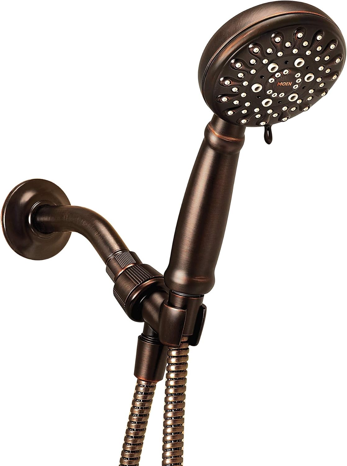 Moen 23046BRB Banbury 5-Spray Hand Shower with Hose and Bracket, 4-Inch Diameter, 4 Inch, Mediterranean Bronze Pack of 2