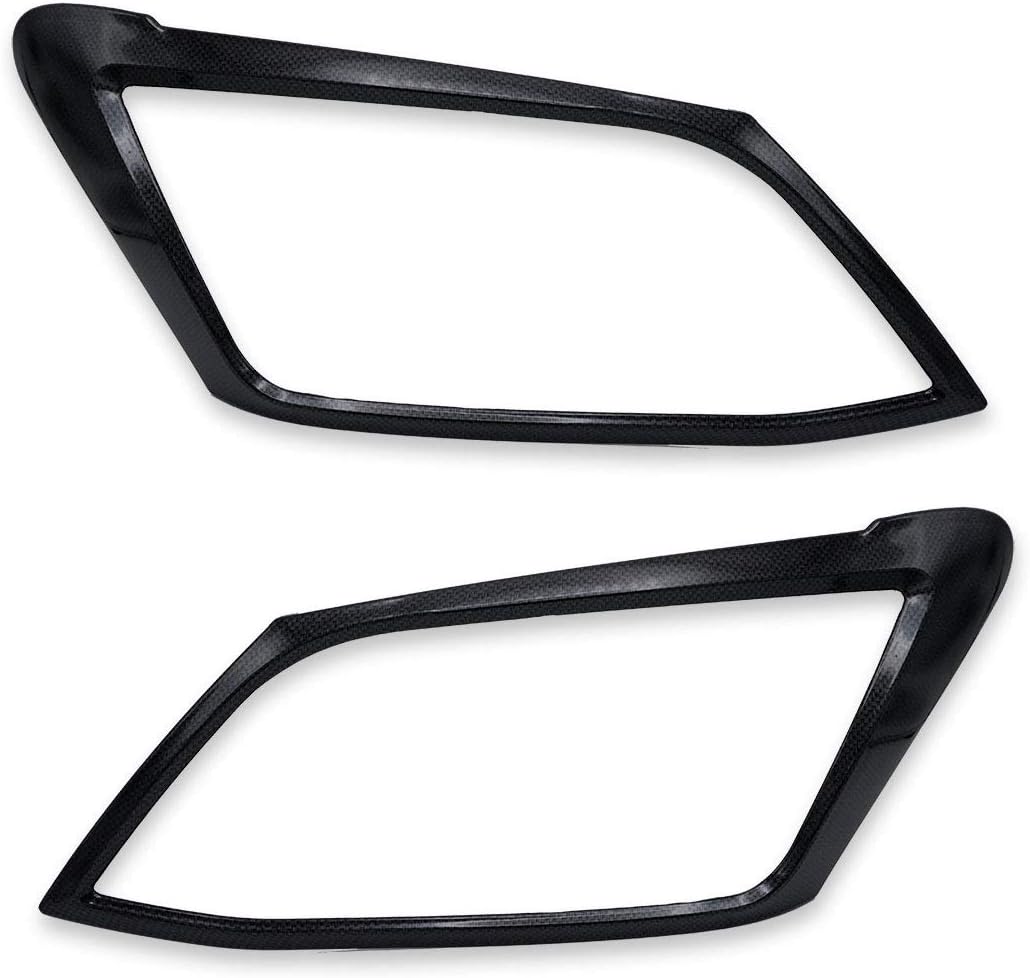 Nonstops Head Lamp Lights Cover Carbon Black Fits Isuzu D-Max Hi-Lander V-Cross 2012 15