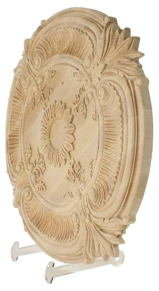 Ekena Millwork Acanthus Leaf 20x22H x 20x22W x 1.75x22D Carved Maple Ceiling Medallion