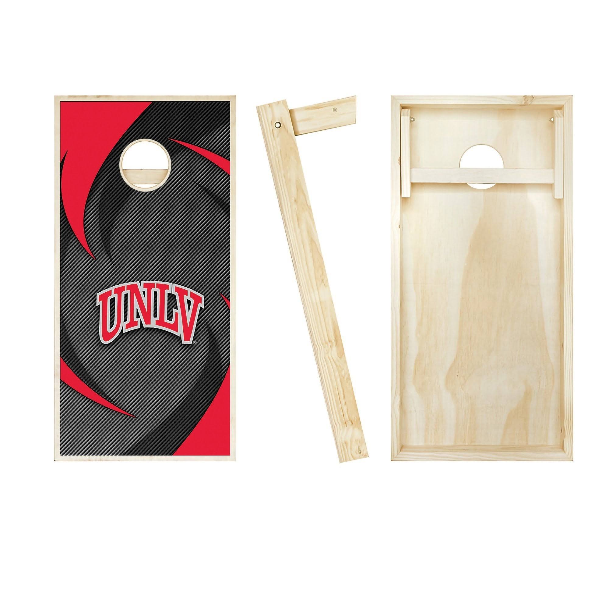 UNLV Swoosh Cornhole Board Set - Includes (8) Team Logo Bags + Optional Accessories No Accessories