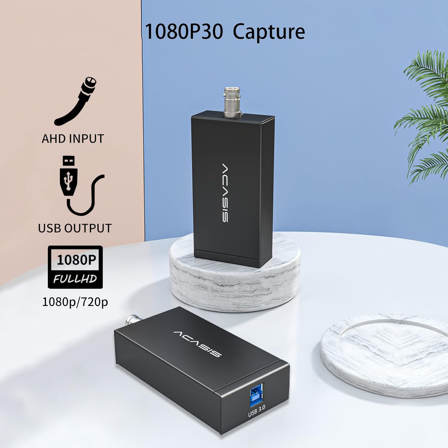 ACASIS Capture Card, 1080P AHD to USB3.0 Video Capture Card Ultra-Low Latency Work with AHD Device Compatible with Windows, Os X, Linux