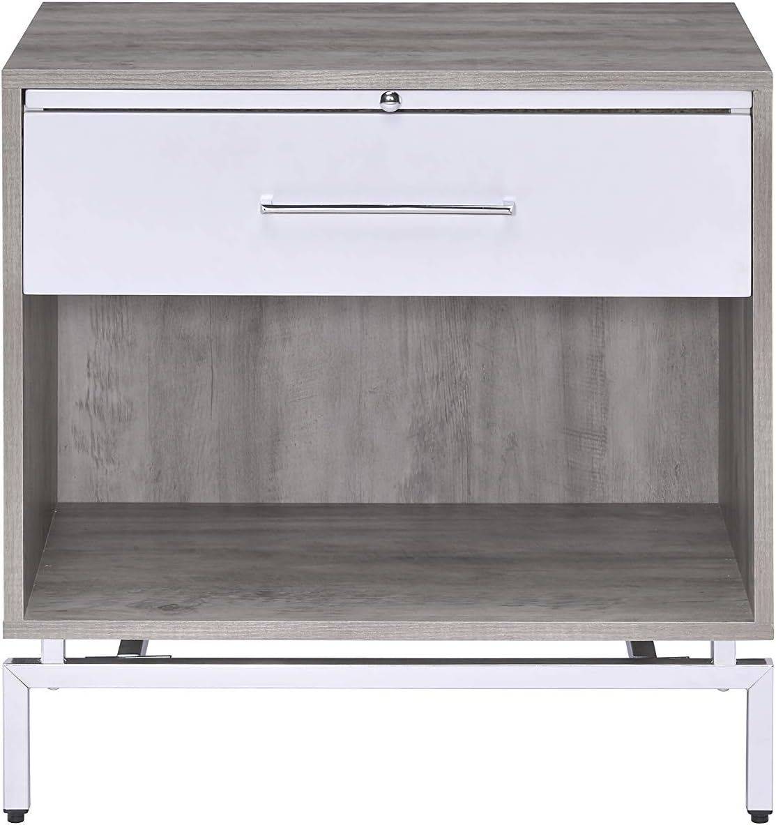 Acme Furniture Cistus Accent Table, Gray Oak & White