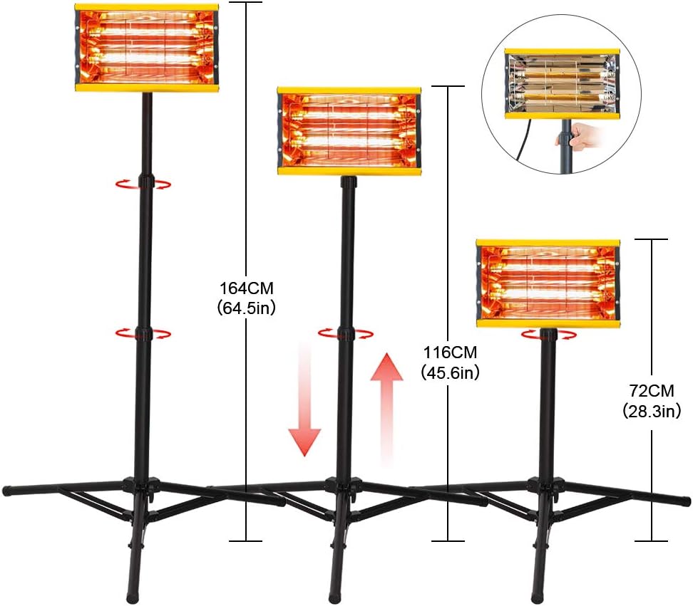 DATOU BOSS Infrared Paint Curing Lamp 2000W Shortwave Infrared Heat Lamp for Car Body Repair Paint Curing Systems,IR Lamp for Body Repair Paint Tools,with Adjustable Bracket,Heat Lamps for Paint Booth