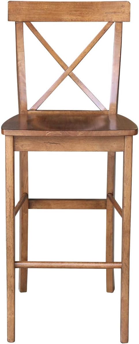 International Concepts X-Back Bar Height Stool,Brown