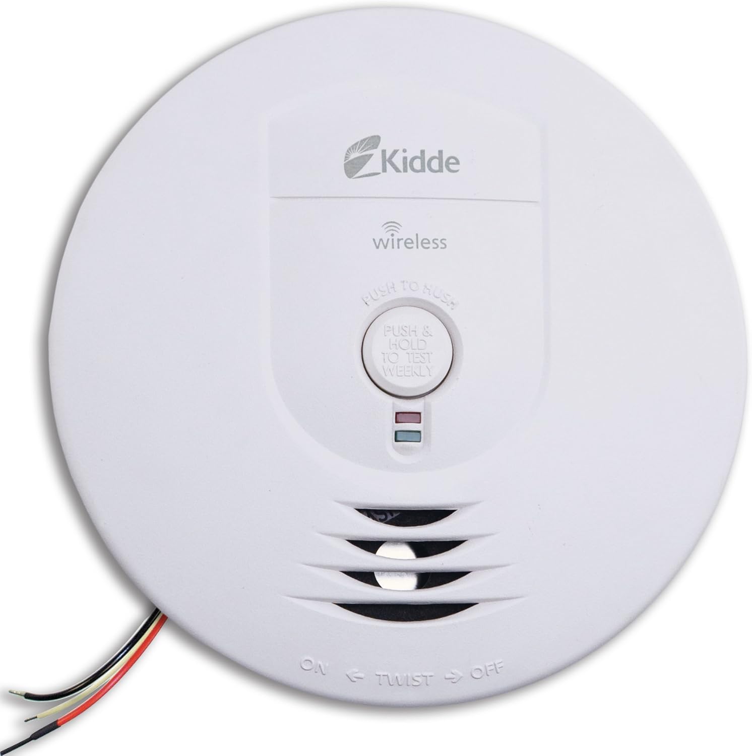 Kidde Smoke Detector, Hardwired Smoke Alarm with Battery Backup, Test-Silence Button Pack of 2