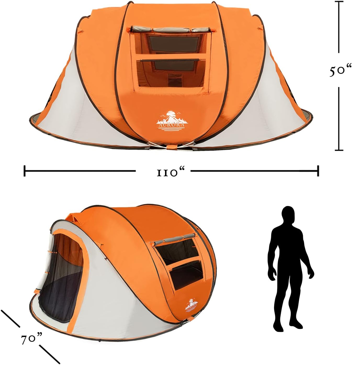 MASAKA B&W 3-4 Person Tent Pop Up 110