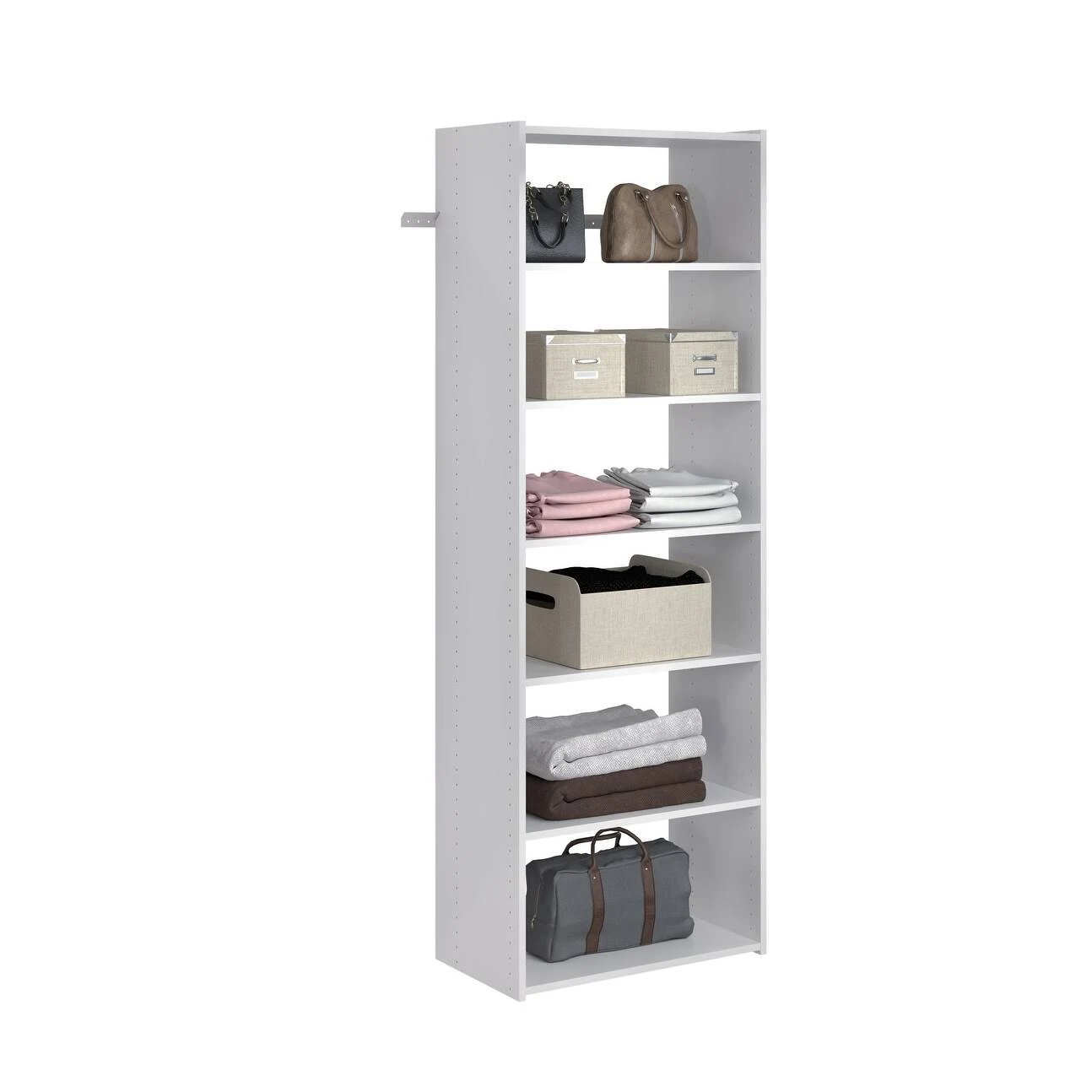 Easy Track PH38 25-1/8x22 Wide Closet Organizer System with Six Shelves - Weathered Grey