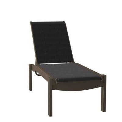 Leeward Reclining Chaise Lounge Telescope Casual Frame Color: Textured Graphite, Seat Color: Black 5D