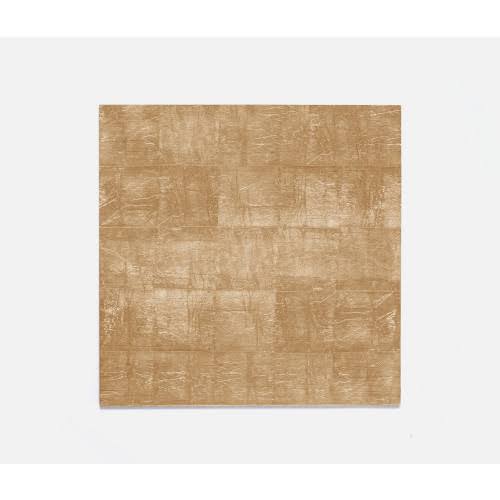 Blue Pheasant Odessa Square Antiqued Gold Placemat Silver Leaf, Set O