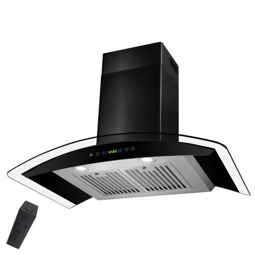AKDY 36x22 400 CFM Convertible Wall Mount Range Hood - Finish: Black