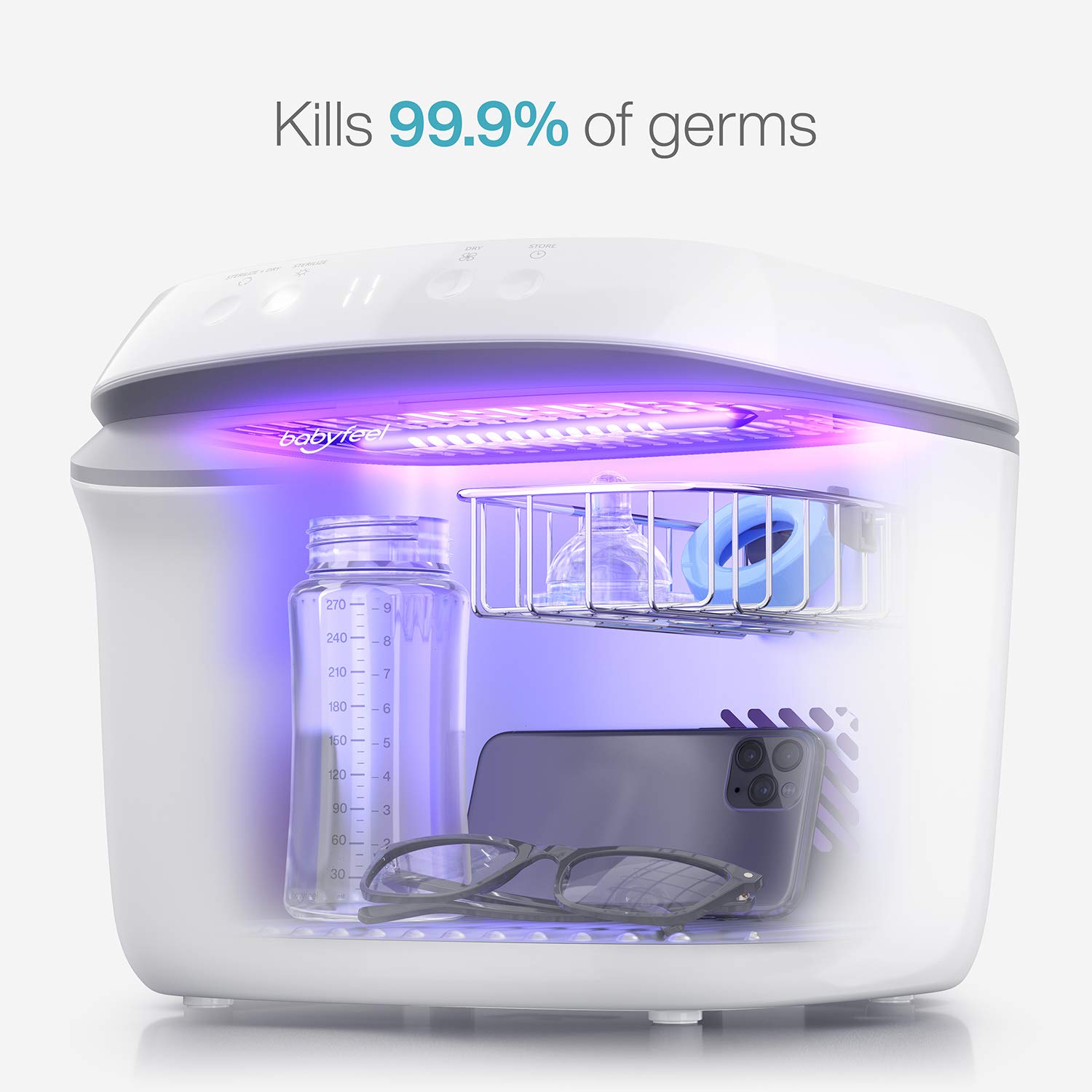 UV Light Sanitizer | UV Sterilizer Box | Sterilizes Anything in Minutes | No Cleaning Required | Large Capacity | Touch Control | for Babies & The Whole Family