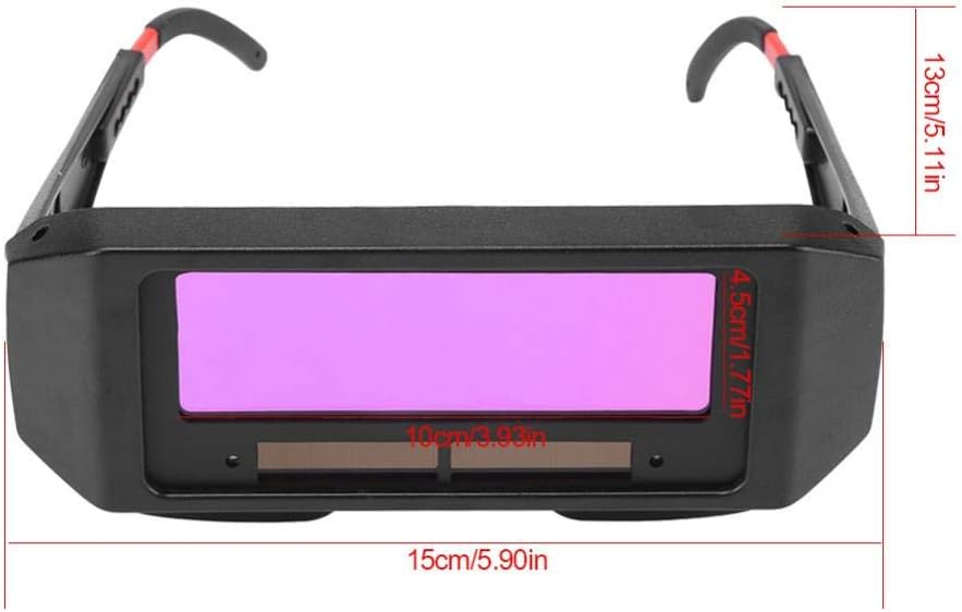 1 Pair Solar Auto Darkening Welding Goggle Safety Protective Shade Autodarking Welding Glasses Lens, Eyes Glasses TIG MIG Anti-Flog Anti-glare Goggles Welder, Black Pack of 2