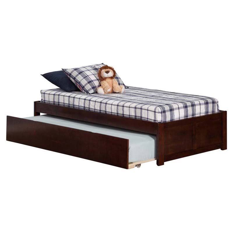Leo u0026 Lacey Urban Twin Trundle Platform Bed in Walnut - LL-1652825