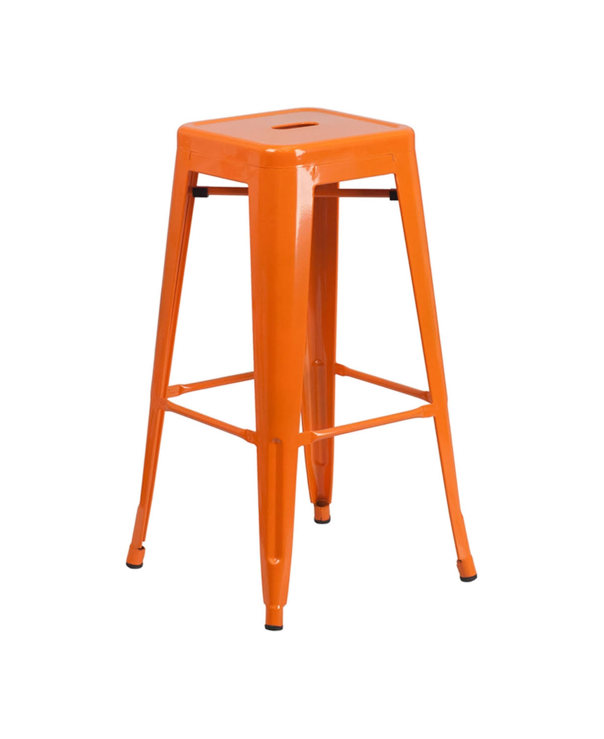 Offex 30 in. Orange Backless Metal Bar Stool