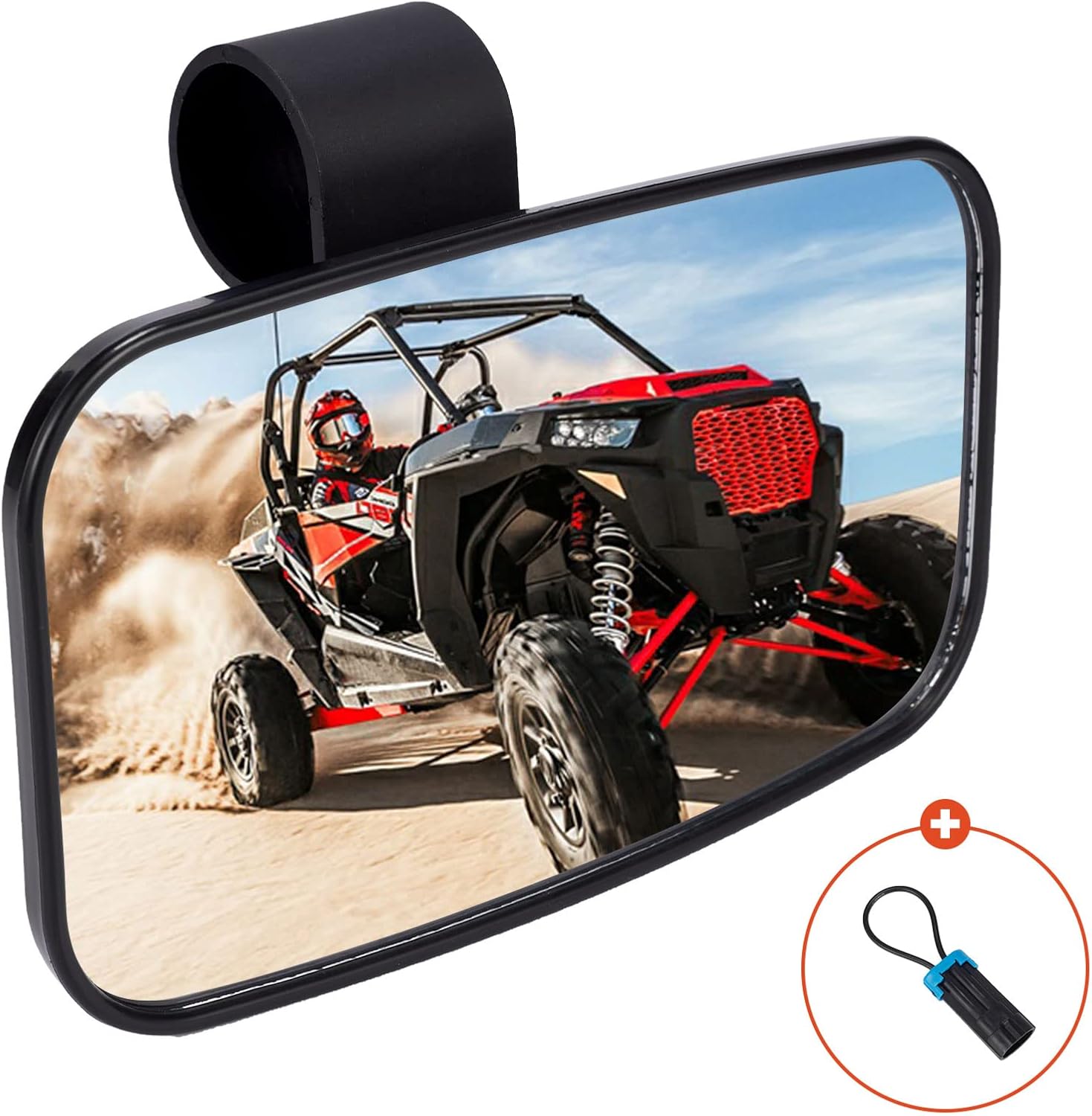 Ranger Rear View Mirror, NAFOCI UTV Rear View Mirror Compatible with 2021 Polaris RZR PRO XP, Commander and Maverick X3, Viking, Rhino, Pioneer, Kubota RTV with Factory Present Drop Down Mounting Tab