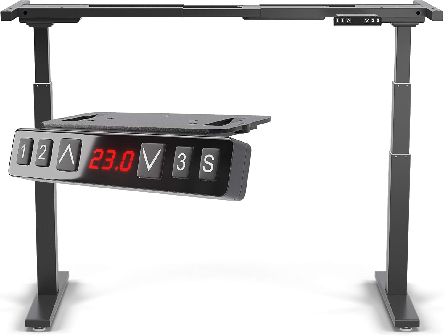 Direction Electric Height Adjustable Standup Desk Frame Only w/Dual Motor, Black/White/Silver Frame for Sit Stand Rising Desk w/LED Memory Keypad (Silver Frame)