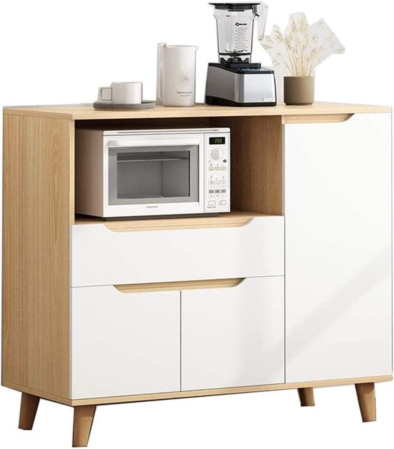 ZHANGWJ High-end Villa Storage Cabinet，Buffet Sideboard Farmhouse Wood Buffet Storage Cabinet Living Room Sideboard Accent Table Storage Console Table