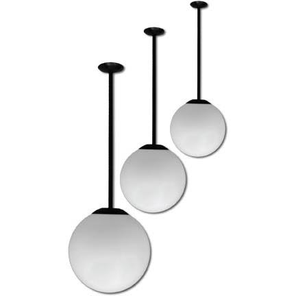 Dabmar Lighting D7506-18-B 13 in. 120 V 26 Watts Ceiling Globe Fixture 18 in. Drop with S26-GU-24 Flourescent Lamp Black