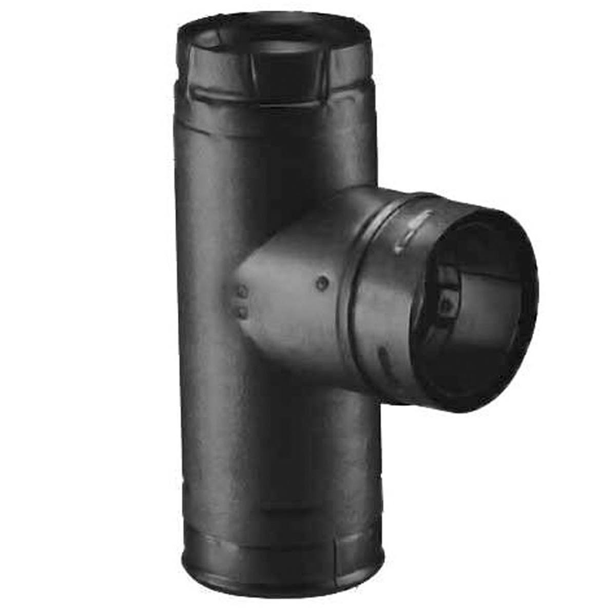 Dura Vent 3PVP-TB1 3 in. Dia. Pellet Vent Pro Black Single Tee with Clean-Out Tee Cap
