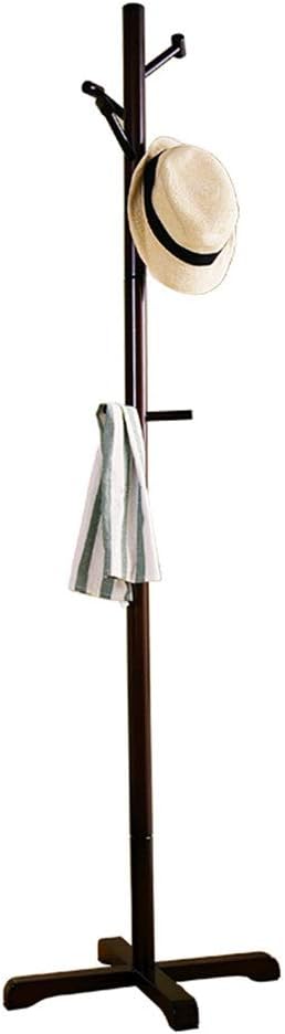 Floor Bedroom Hanger Simple Wooden Coat Rack Creative Hanger (8 Hooks) (Color : A)