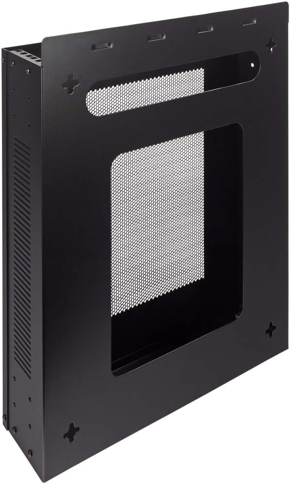 NavePoint 2U Vertical Wall Mountable Server Rack, Black