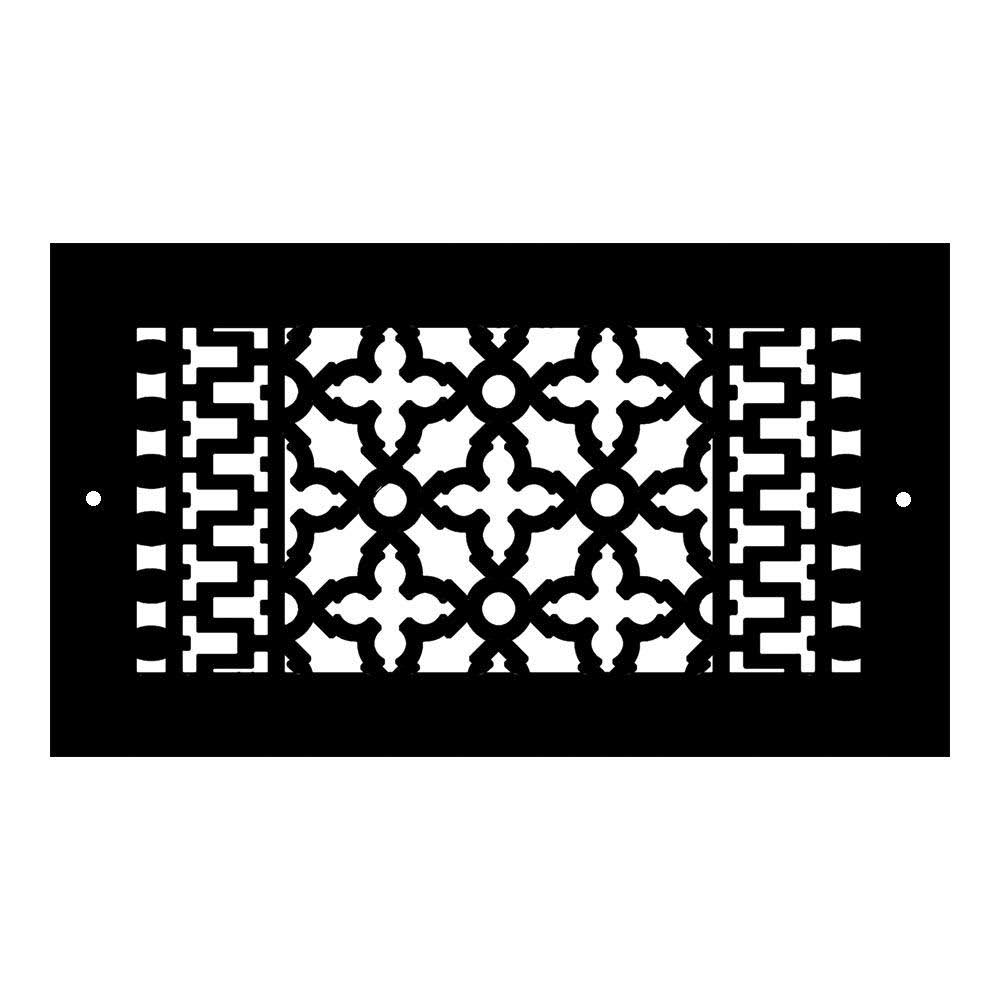 Reggio Registers Scroll Series 12 in. x 6 in. Cast Iron Grille Black