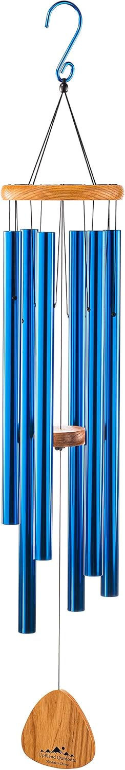 UpBlend Outdoors Wind Chimes for Outside for People Who Like Their Neighbors &ndash; a Great Addition to a Patio, Porch, Garden, or Backyard (Blue Coated Aluminum, 41