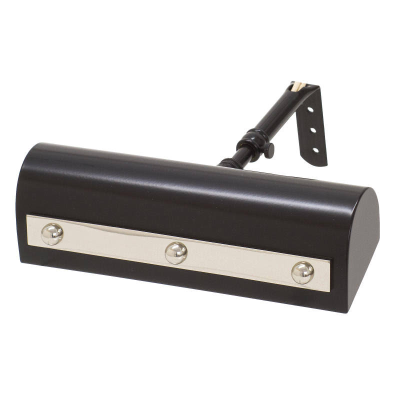 House of Troy TR14-SN/PN Traditional 14 inch Picture Light with Rivet Motif in Satin Nickel with Polished Nickel Accents