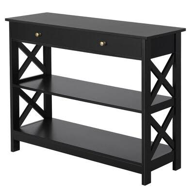 Badrig 39.3x22 Console Table Winston Porter Color: Black