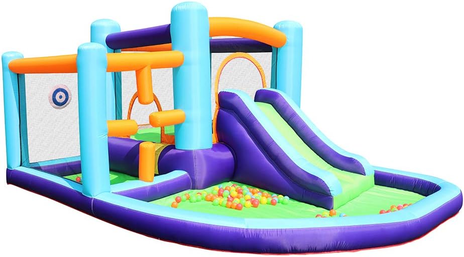 AirMyFun Bounce House Inflatable Bouncer House,Jumping Castle with Slide,Backyard Bouncing Slide,Party Bouncer House with Long Slide with Air Blower