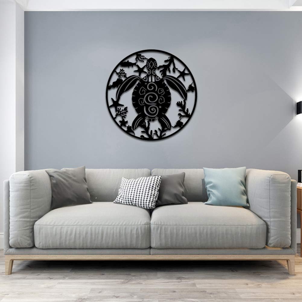 Nachic Wall Turtle Metal Wall Art Sea Animal Metal Art Decorations for Walls In Living Room Bedroom Metal Wall Sculptures Home Decor