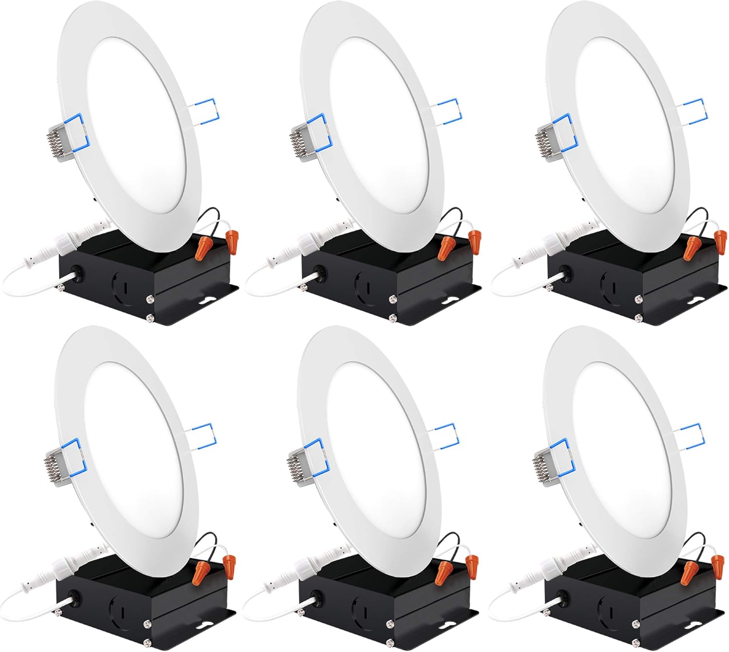 Sunco Lighting 6 Pack 3 Inch Slim LED Downlight with Junction Box, Select from 5 Colors (2700K/3000K/3500K/4000K/5000K), 8W=50W, 500 LM, Dimmable, Selectable Recessed Fixture, IC Rated - UL Pack of 2