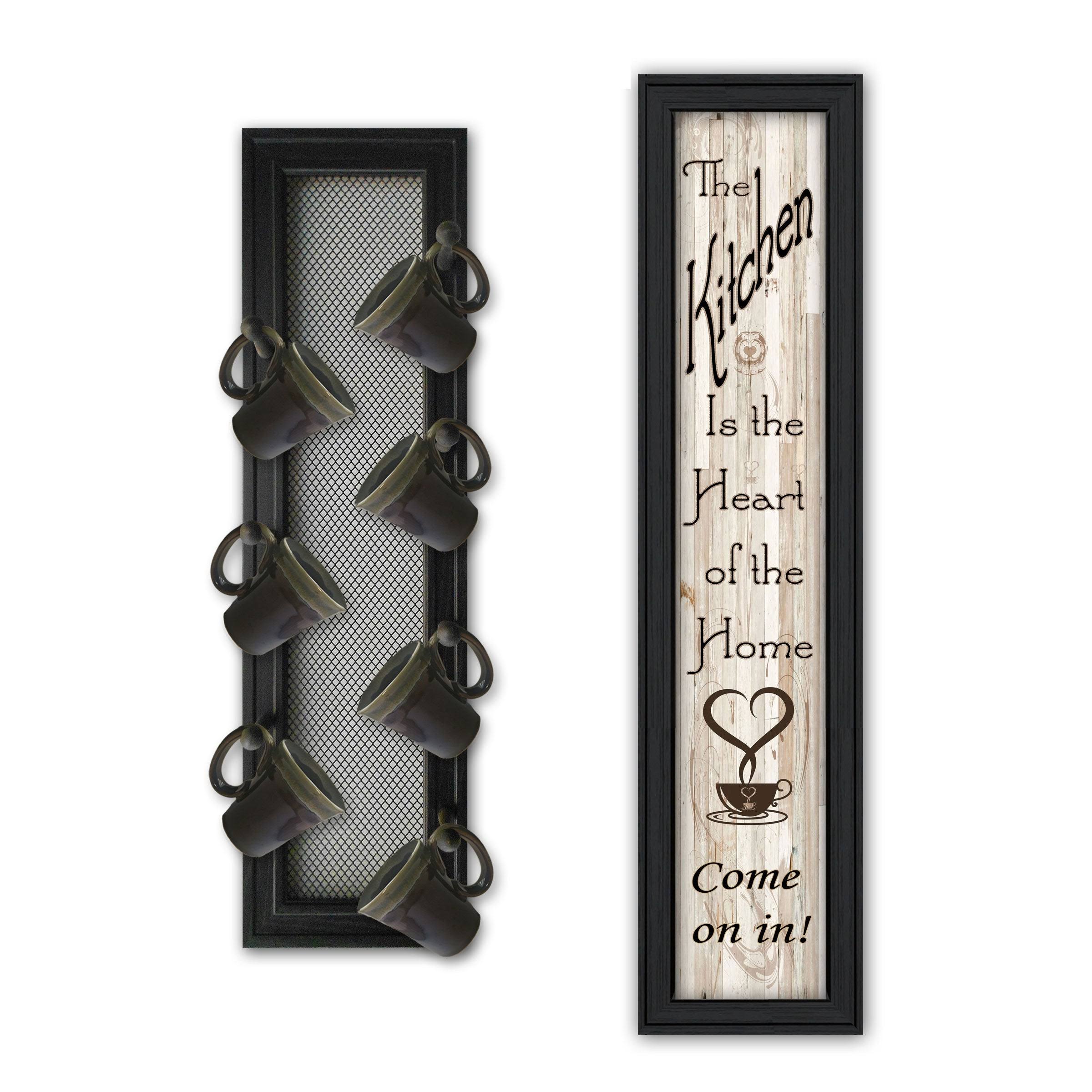 Come on in 2-Piece Vignette with 7-Peg Mug Rack by Millwork Engineering - Charcoal