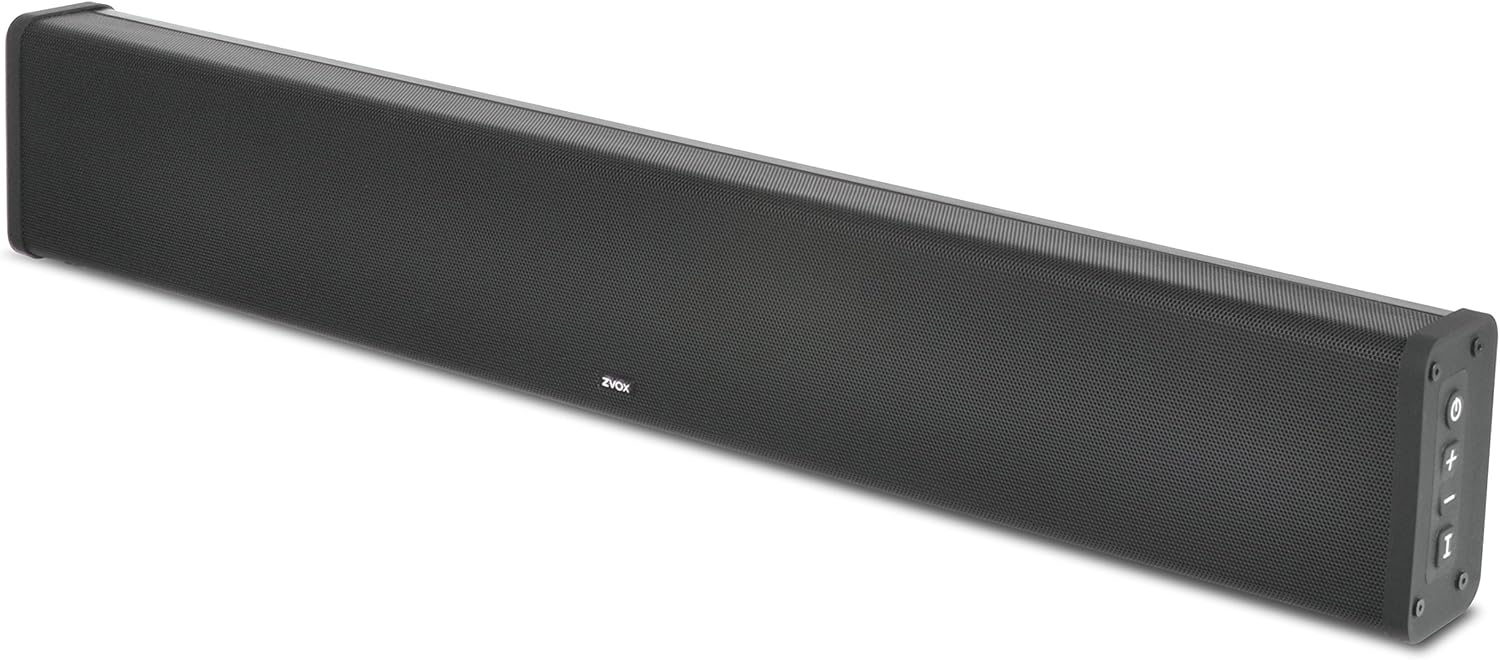 ZVOX SB380 Aluminum Sound Bar TV Speaker With AccuVoice Dialogue Boost, Built-In Subwoofer - 30-Day Home Trial