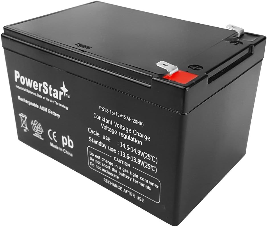 12V 15AH SLA Battery for Razor Dirt Rocket/ePunk Extended Power and Warranty Pack of 2
