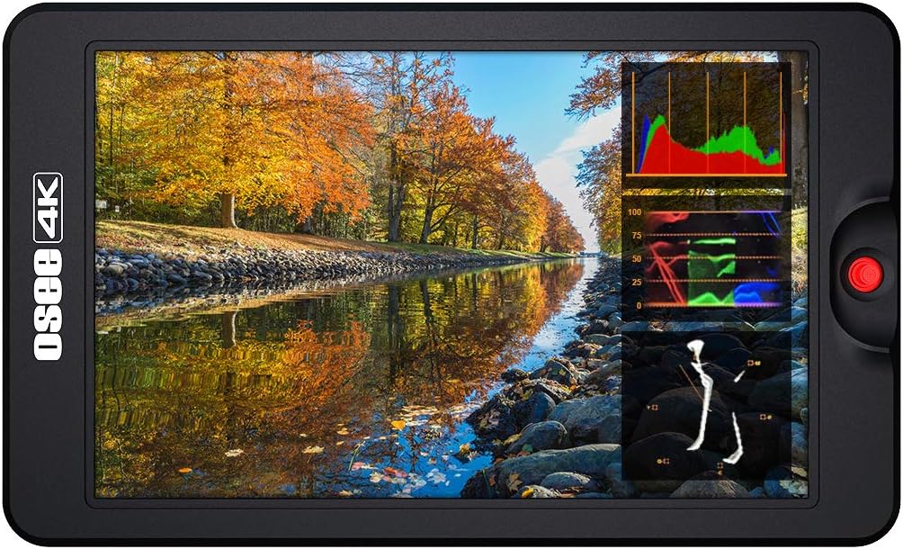 Osee T7 7 Inch Ultra Bright 3000 Nits Daylight Viewable DSLR Camera Field 3D Lut HDR Monitor 1920&times;1200 Full HD IPS Support 4K HDMI Input & Output Including Ball Head AC Power Adaptor and D-tap Cable