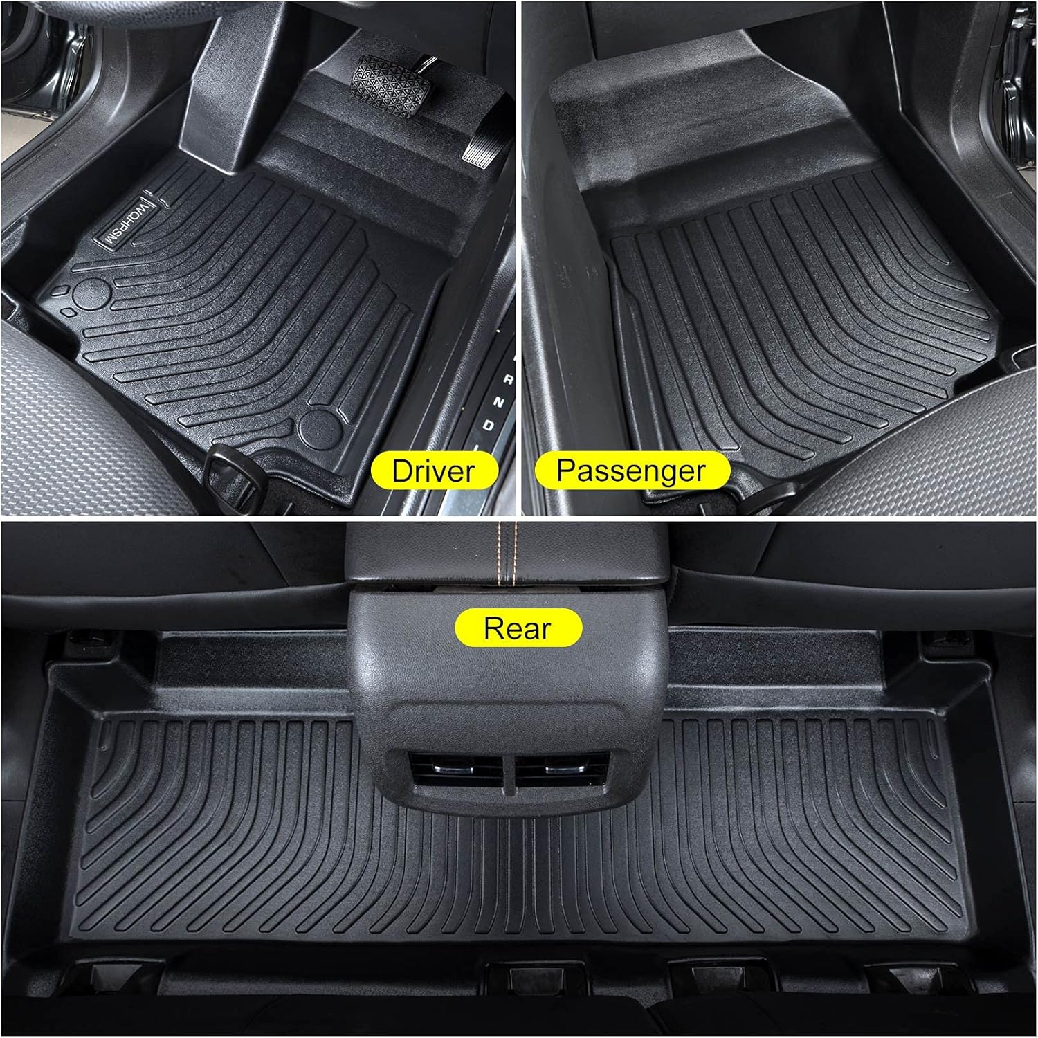 WQHPSM Floor Mats Custom Fit for 2018-2022 Chevrolet Equinox,All Weather Guard Floor Mats Floor Liners, Waterproof TPE Car Mats,2 Row Full Set,Black