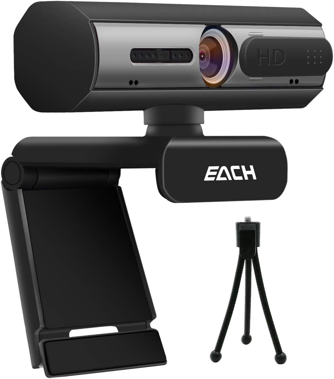 1080P Webcam with Microphone, HD Webcam with Dual Microphone & Privacy Cover, USB Computer Camera for Laptop Desktop Mac TV Video Calling, Conferencing, Gaming