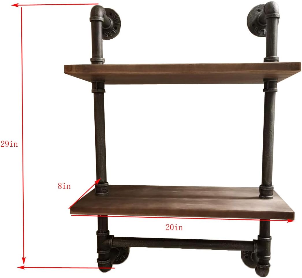 Industrial Pipe Shelf,Rustic Wall Shelf with Towel Bar,20