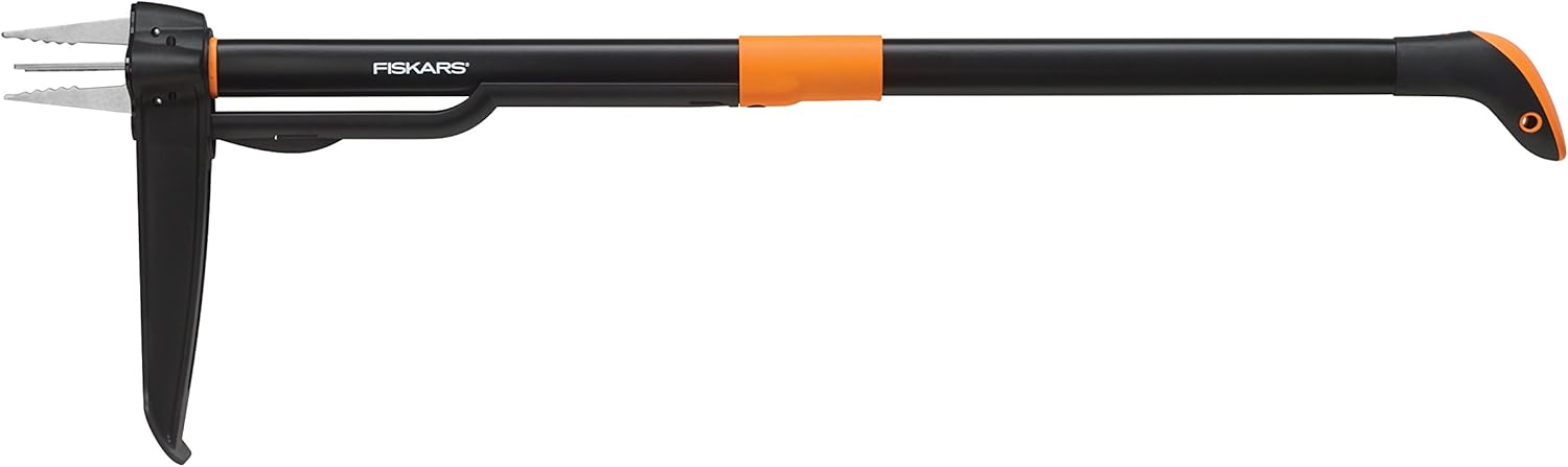 Fiskars 4-Claw Weeder 39 Inch, Black/Orange (339950-1002)